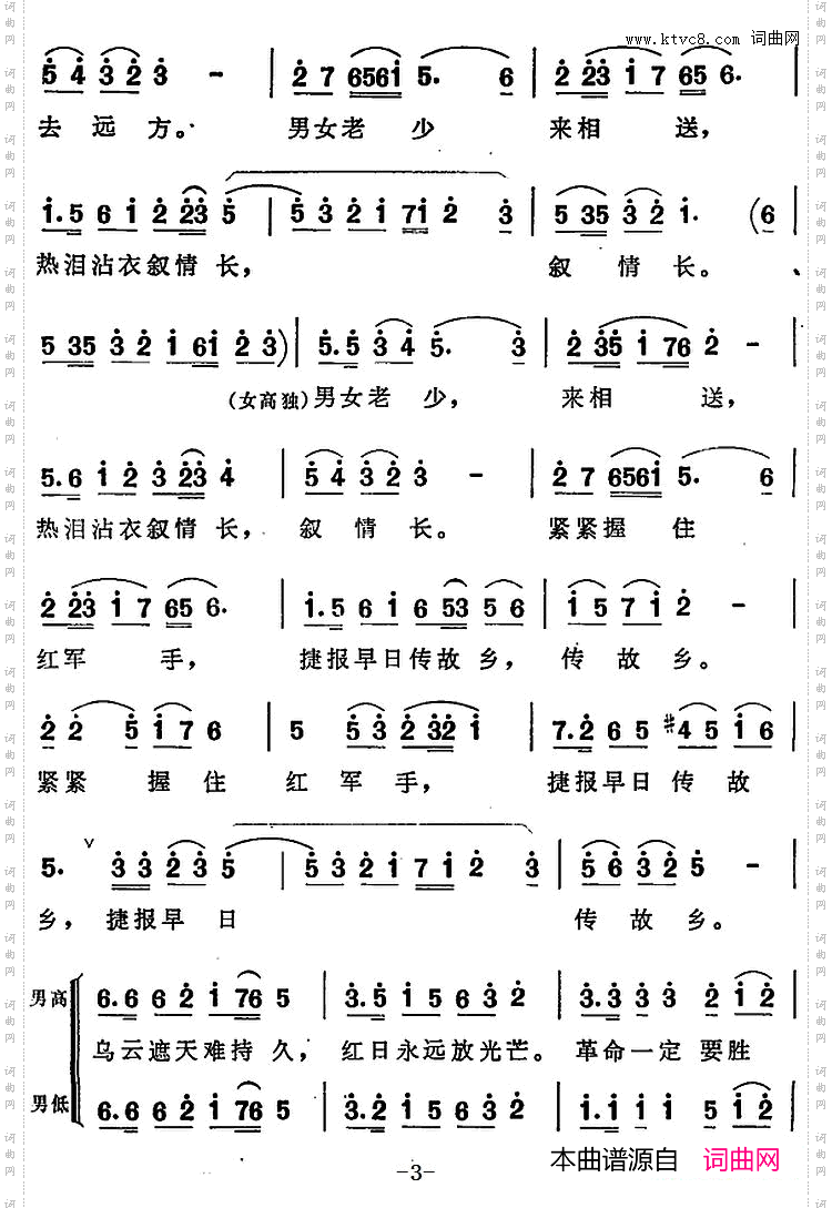 告别表演大合唱《红军不怕远征难》选曲