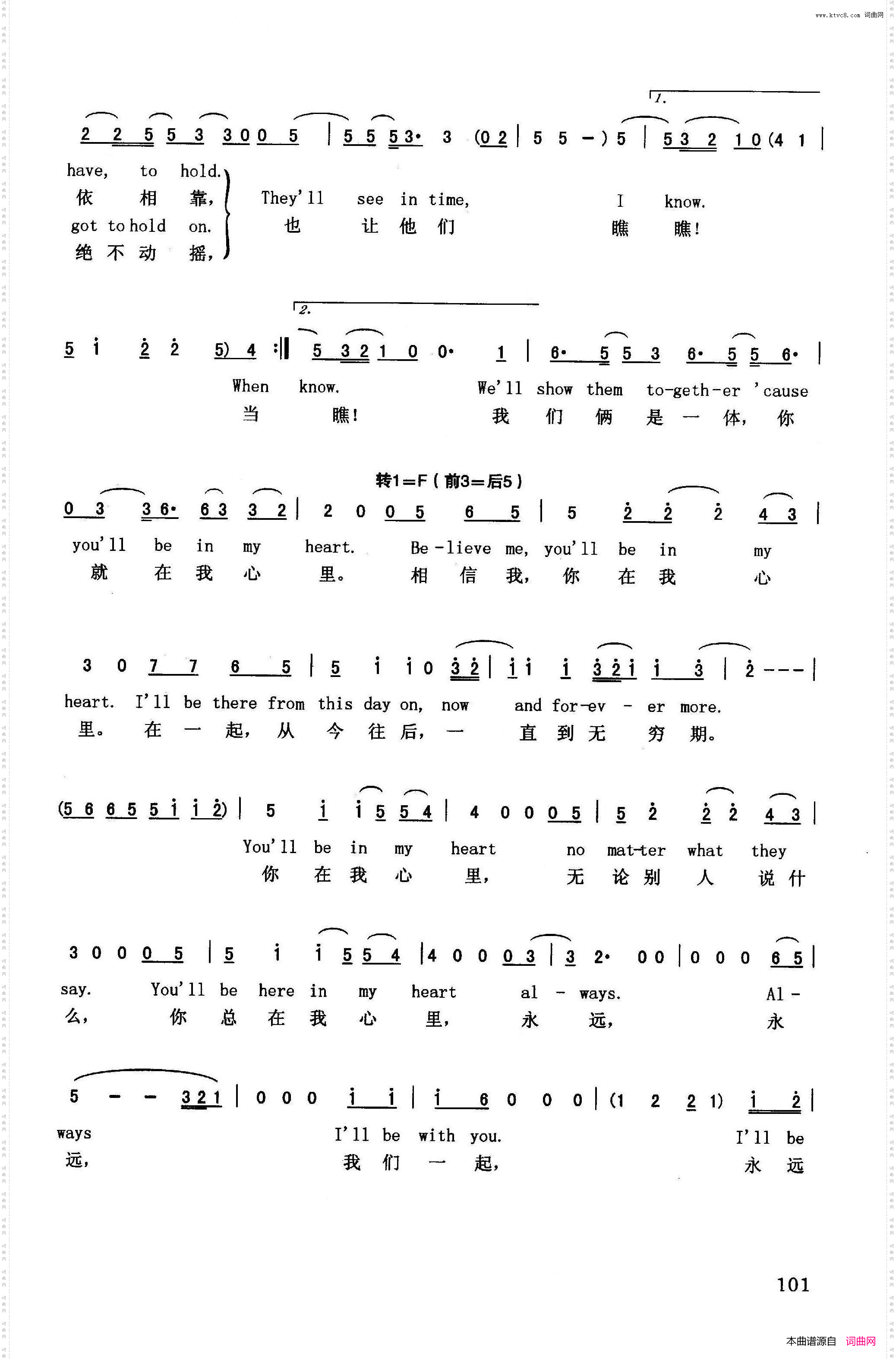 你就在我心里_英汉美国动画片《人猿泰山》插曲