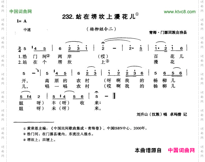站在塄坎上浸花儿