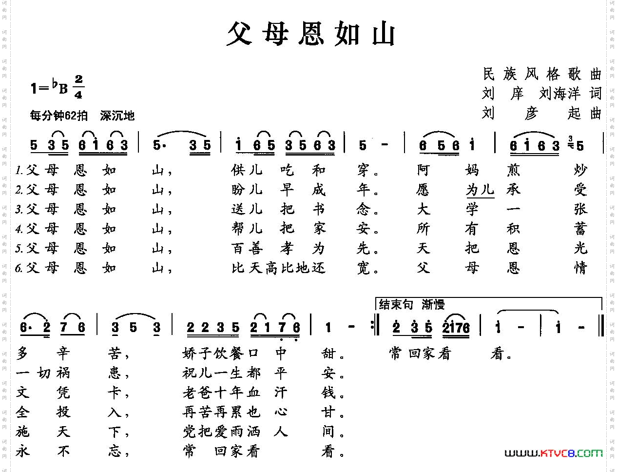 父母恩如山（刘庠 刘海洋词 刘彦起曲）