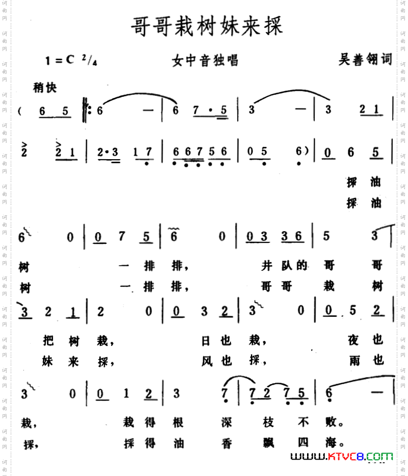 哥哥栽树妹来采