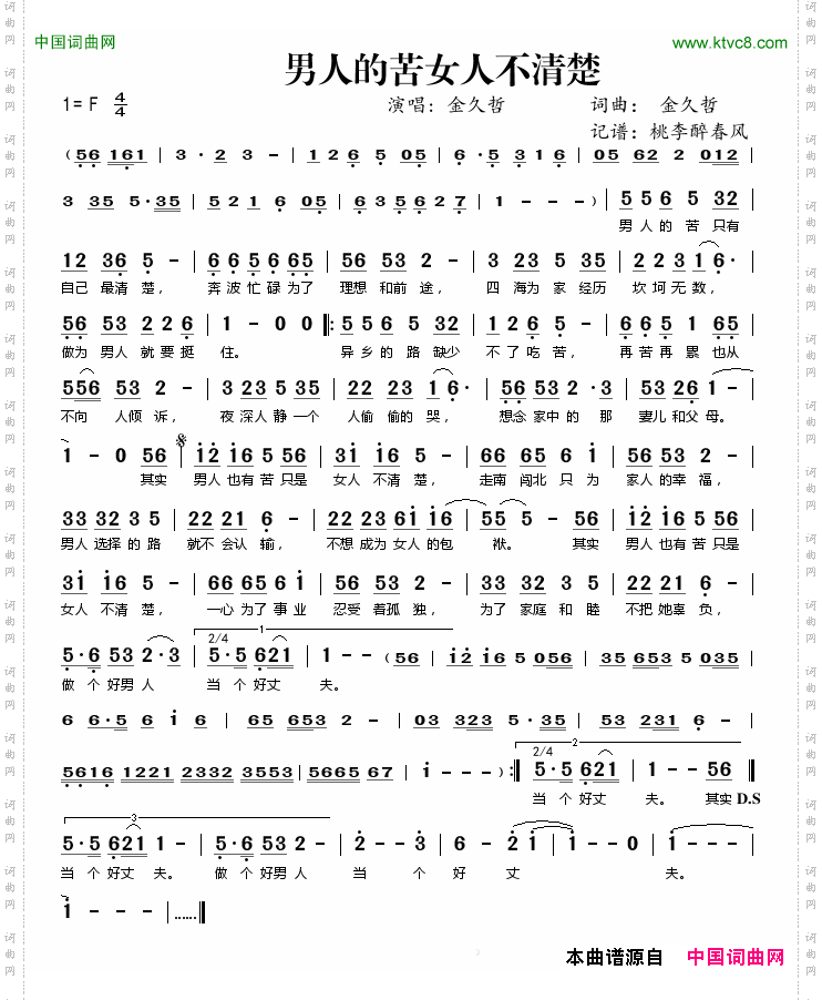 男人的苦女人不清楚