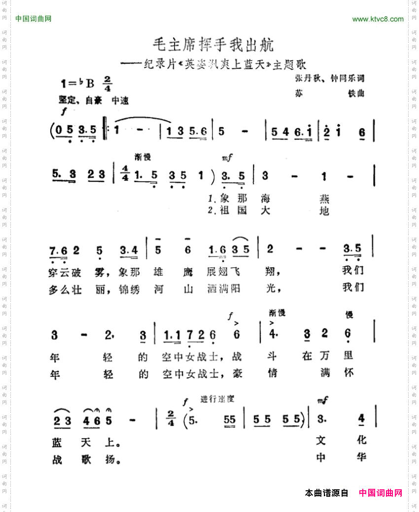 毛主席挥手我出航纪录片《英姿飒爽上蓝天》主题曲