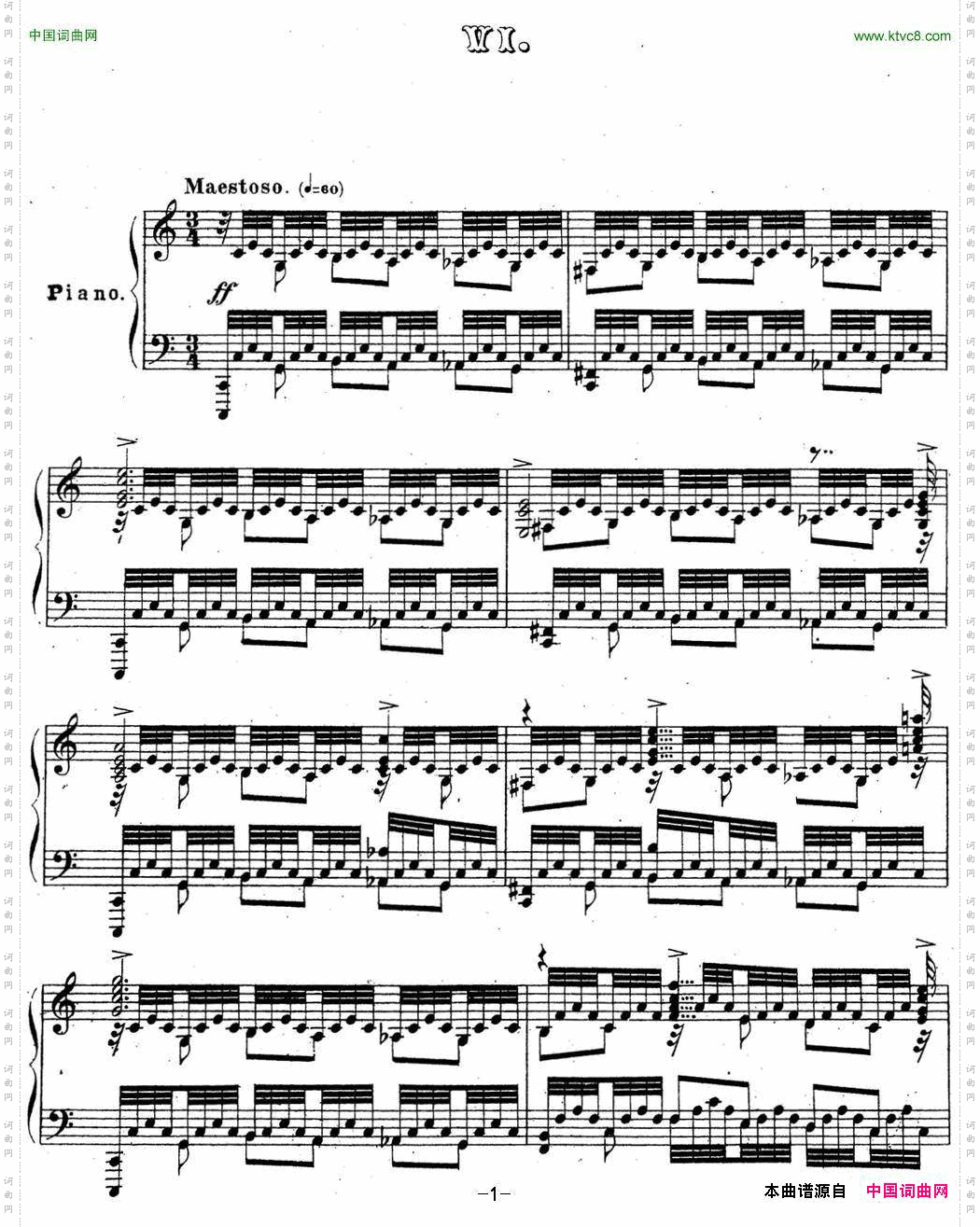拉赫玛尼诺夫音乐瞬间Op.16No.6C大调