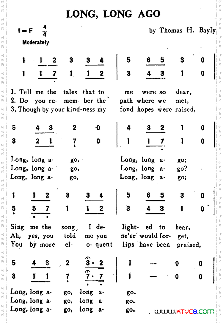 LONG，LONG AGO多年以前