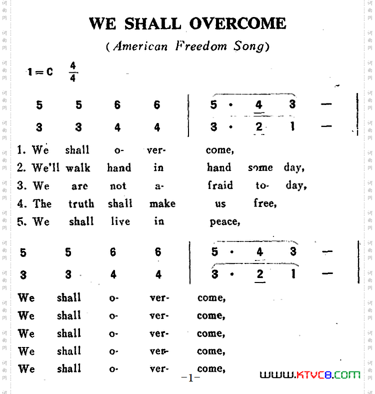 [美]WESHALLOVERCOME我们一定会胜利_[美]WE SHALL OVERCOME我们一定会胜利