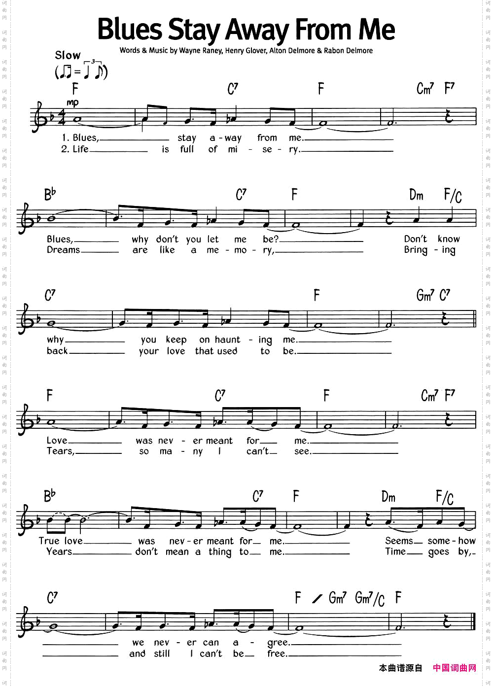 蓝调音乐：BluesStayAwayFromMe