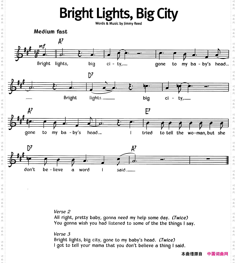 蓝调音乐：BrightLights，BigCity
