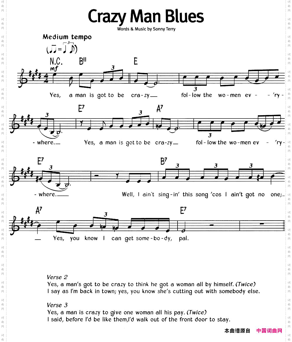 蓝调音乐：CrazyManBlues