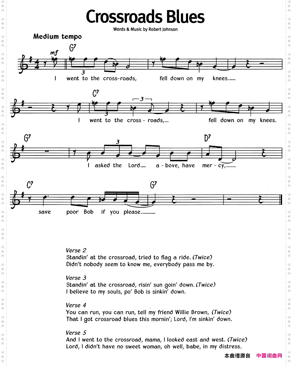 蓝调音乐：CrossroadsBlues