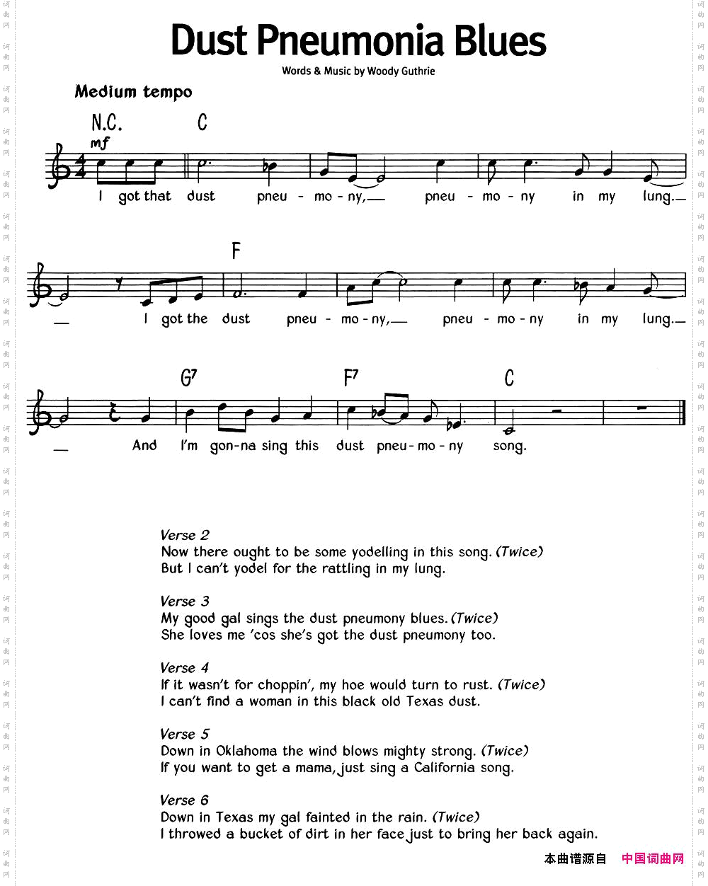 蓝调音乐：DustPneumoniaBlues