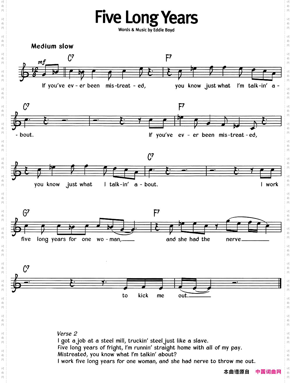 蓝调音乐：FiveLongYears