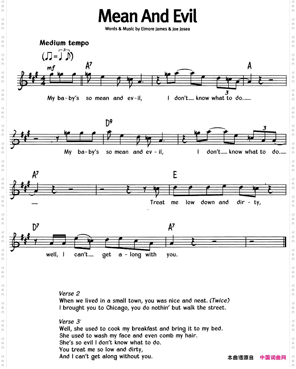 蓝调音乐：MeanAndEvil