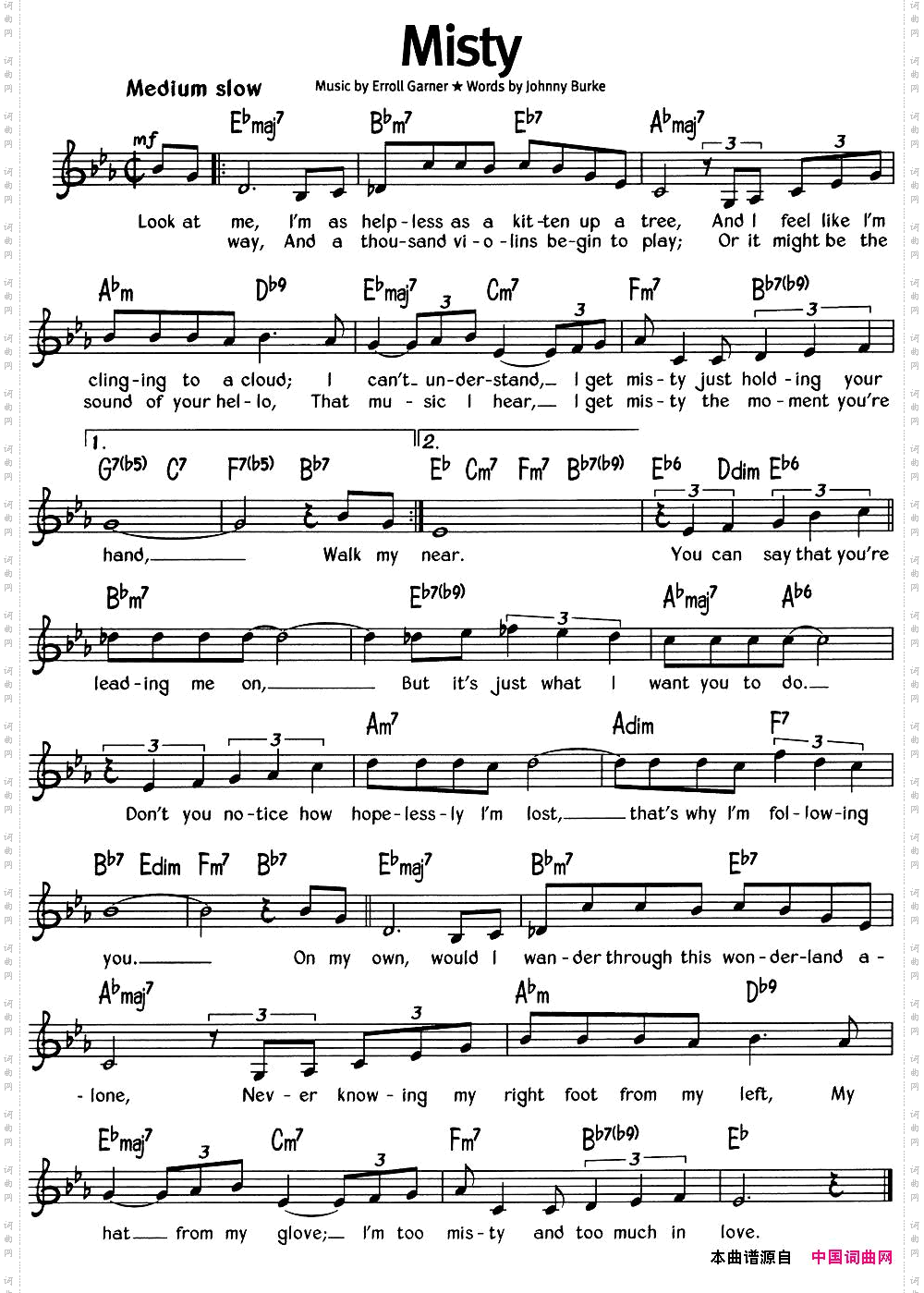 蓝调音乐：Misty