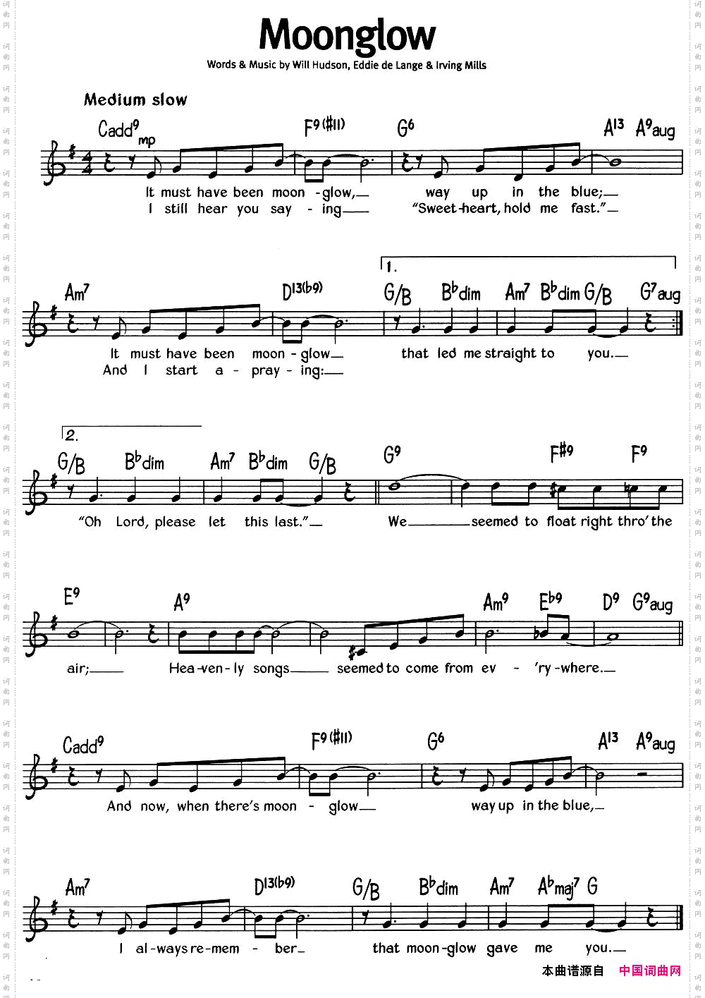 蓝调音乐：Moonglow