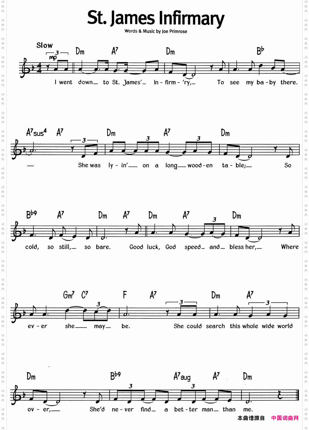 蓝调音乐：St.JamesInfirmary