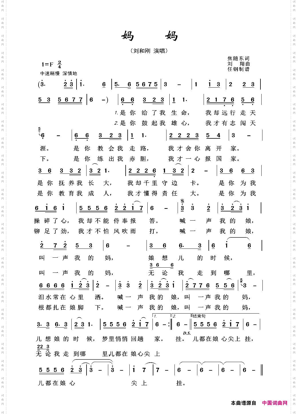 军旅歌曲100首：妈妈