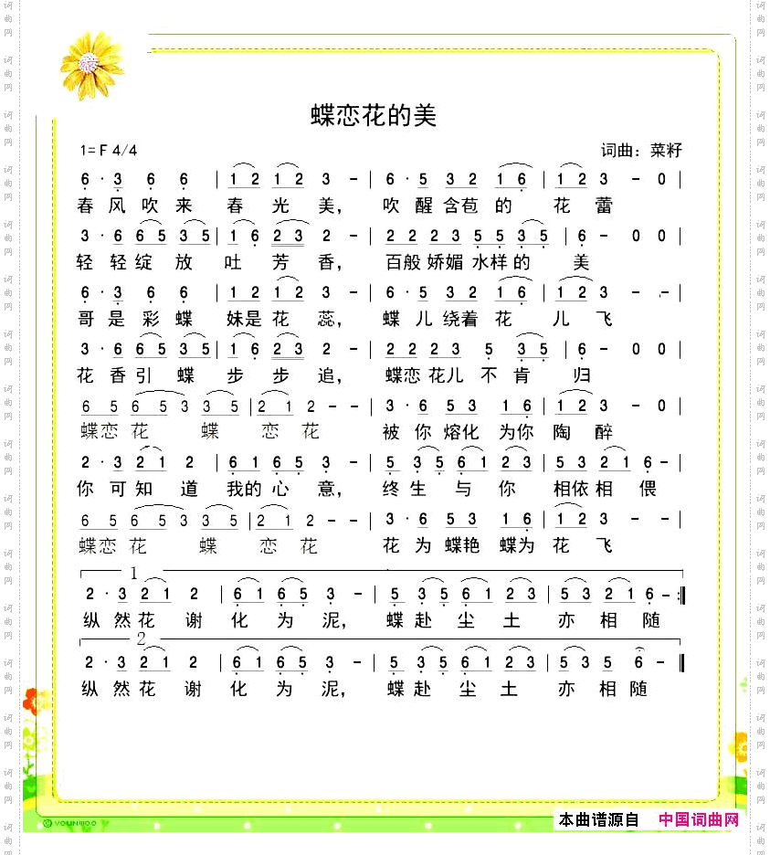 蝶恋花的美