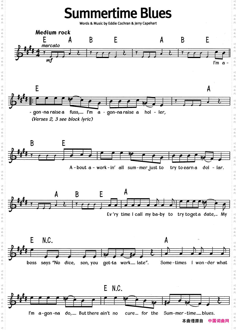 蓝调音乐：SummertimeBlues