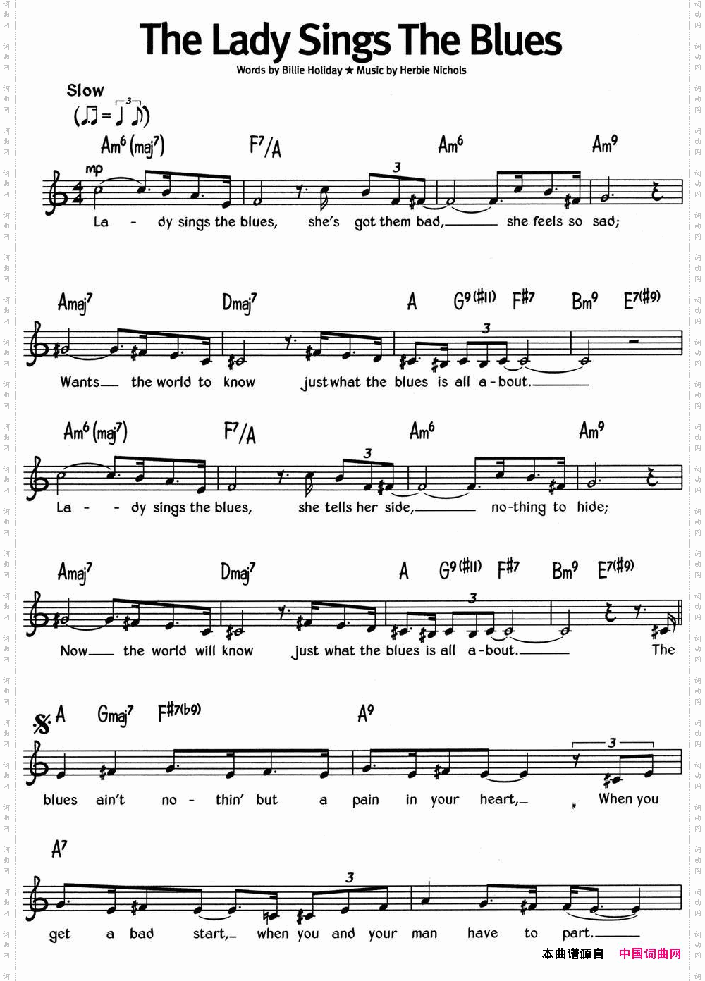 蓝调音乐:TheLadySingsTheBlues