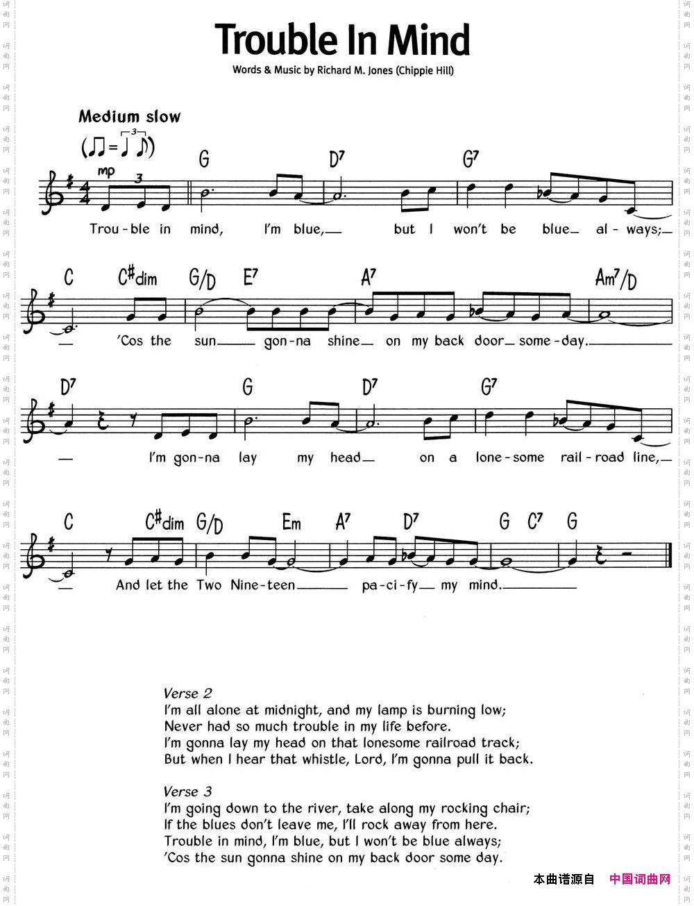 蓝调音乐：TroubleInMind