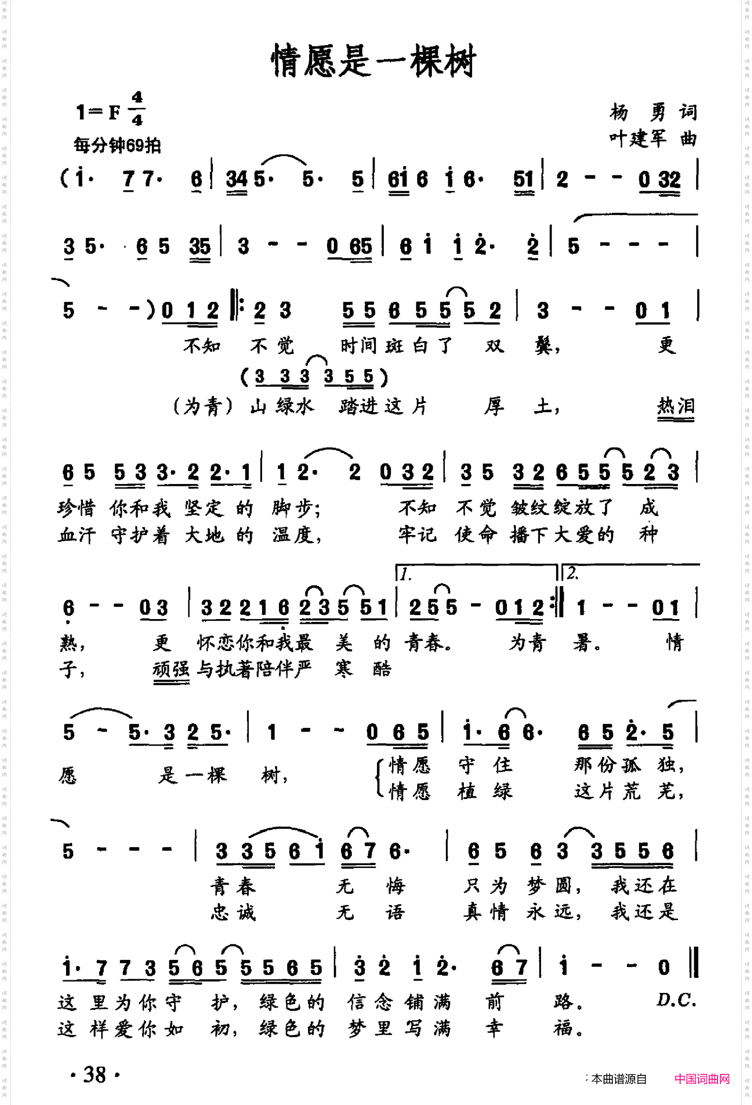 情愿是一棵树