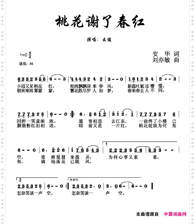 桃花谢了春红