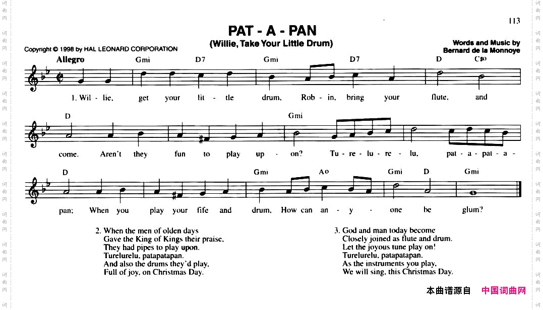 PAT-A-PANWILLIE,TAKEYOURLITTLEDRUM_PAT - A - PANWILLIE, TAKE YOUR LITTLE DRUM