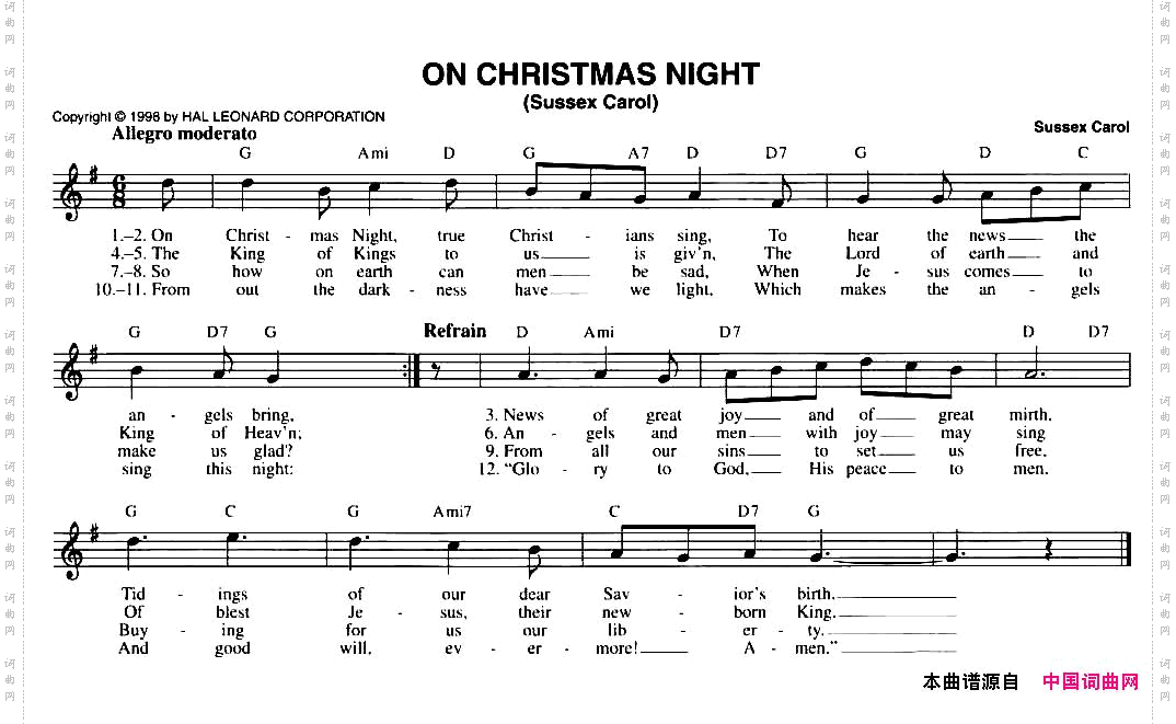 ONCHRISTMASNIGTHSUSSEXCAROL_ON CHRISTMAS NIGTHSUSSEX CAROL