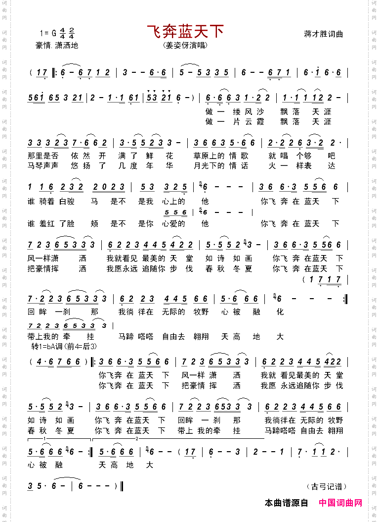 飞奔蓝天下