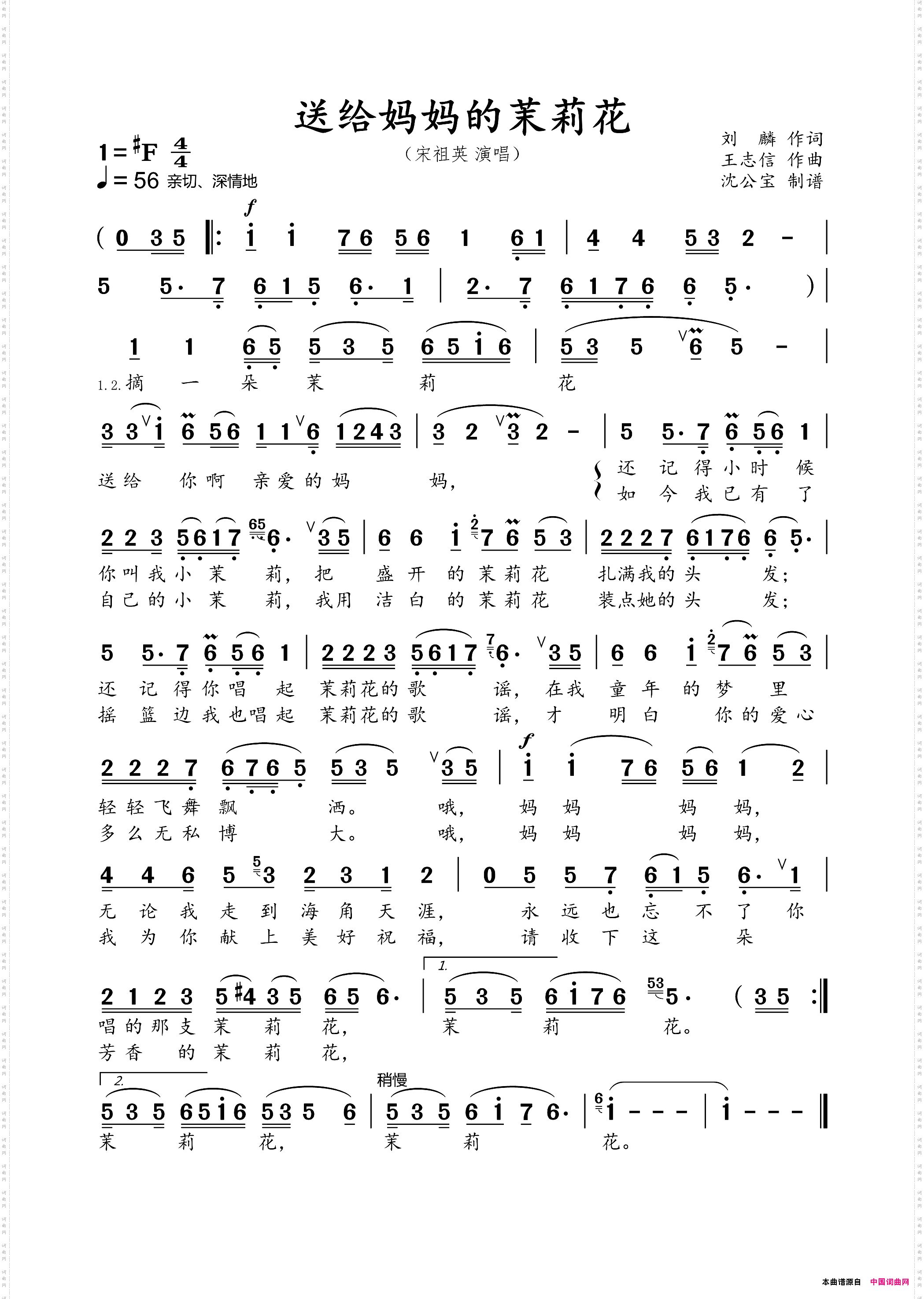 送给妈妈的茉莉花