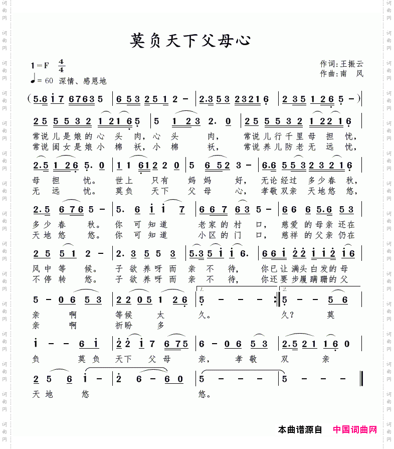 莫负天下父母心