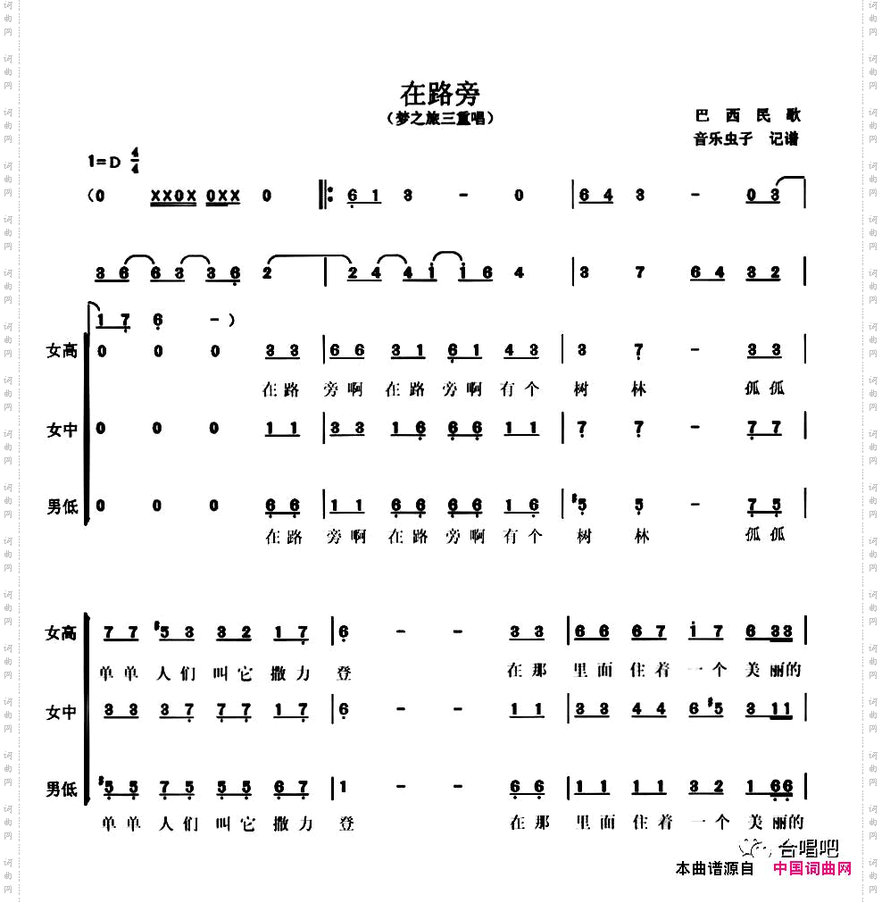 在路旁_【巴西】梦之旅三重唱版