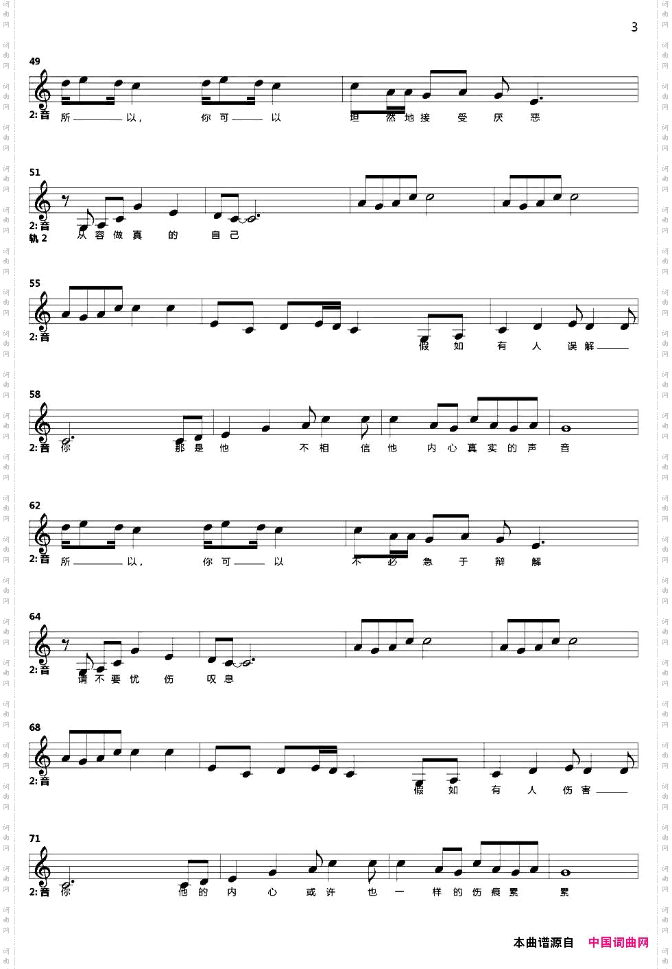 外面没有别人，我们只是遇见了自己五线谱_外面没有别人，我们只是遇见了自己 五线谱