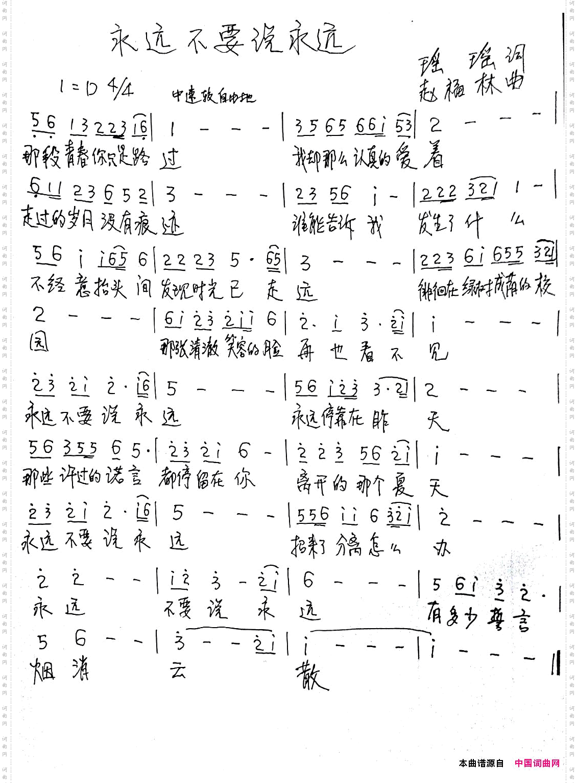 永远不要说永远