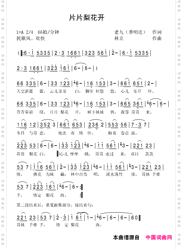 片片梨花开