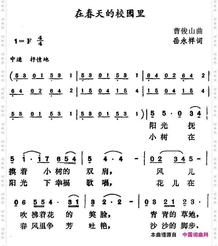 在春天的校园里