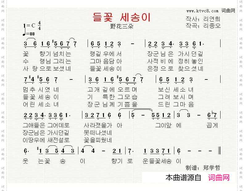 【朝鲜】들꽃세송이野花三朵_【朝鲜】들꽃 세송이野花三朵