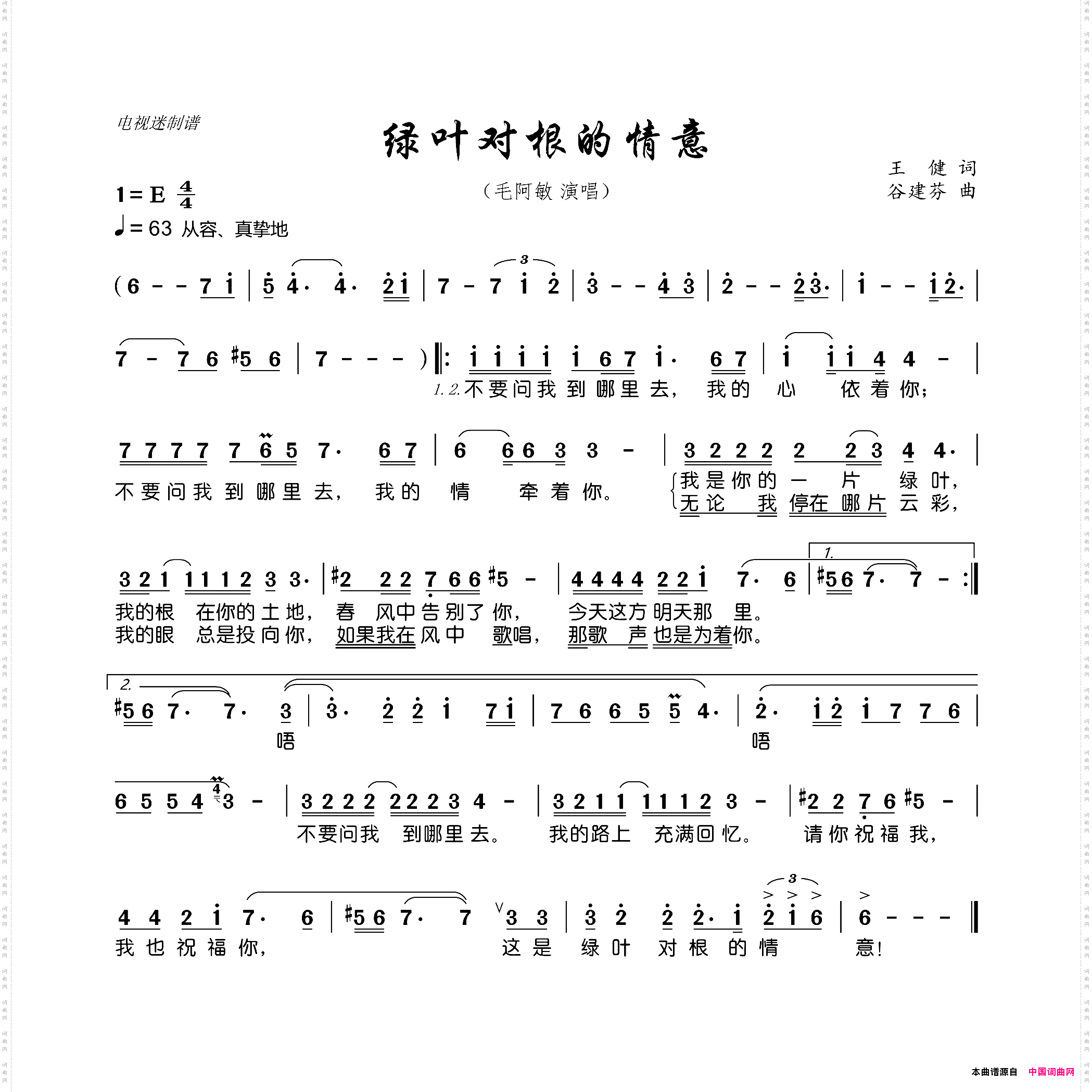 绿叶对根的情意