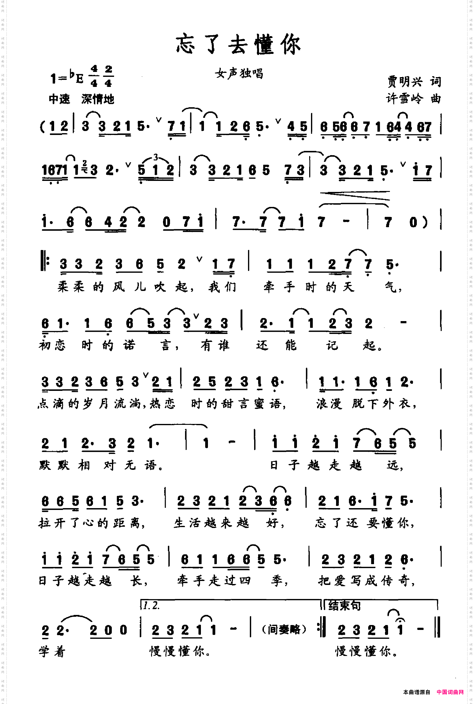 忘了去懂你