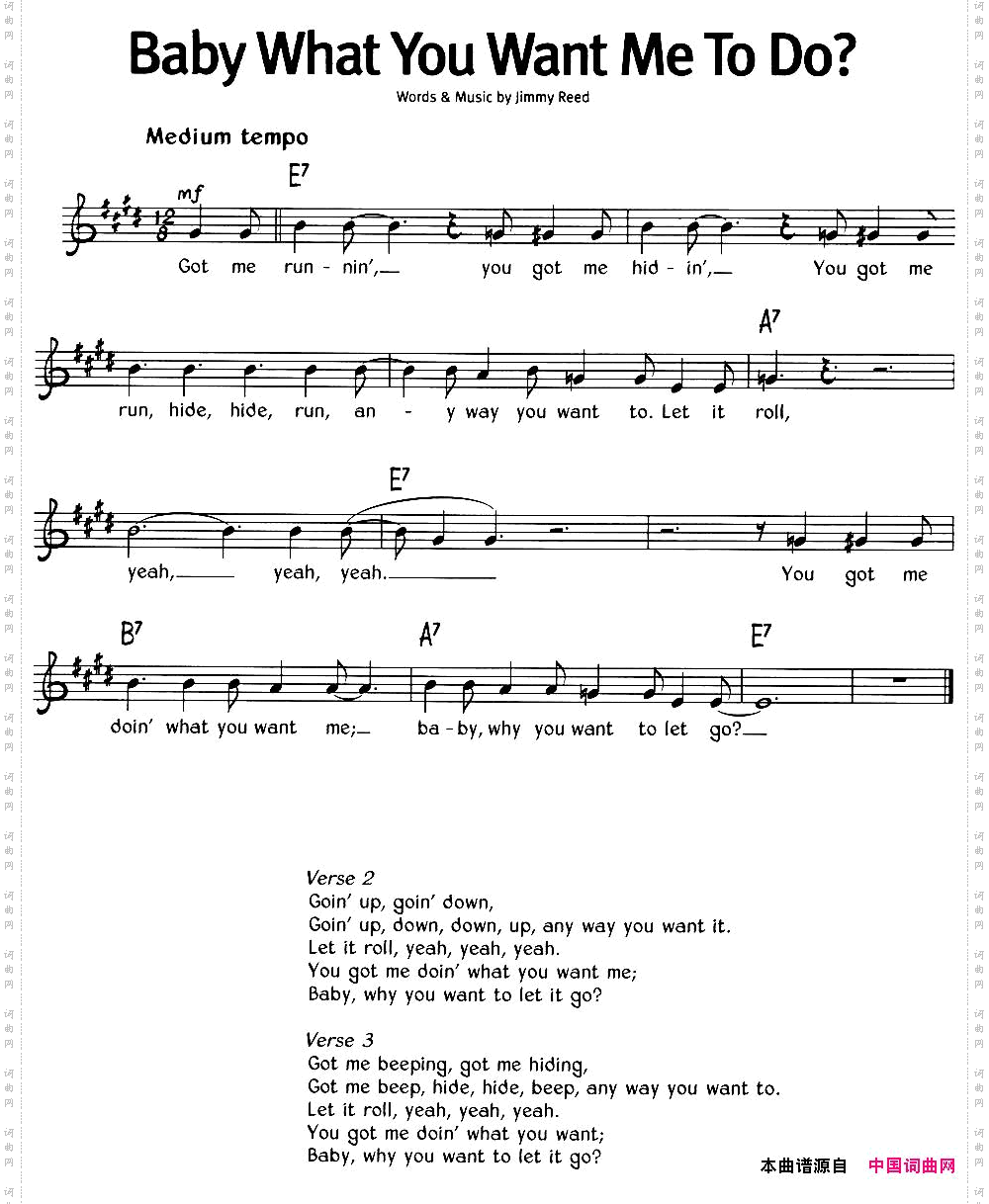 蓝调音乐:BabyWhatYouWantMeToDo