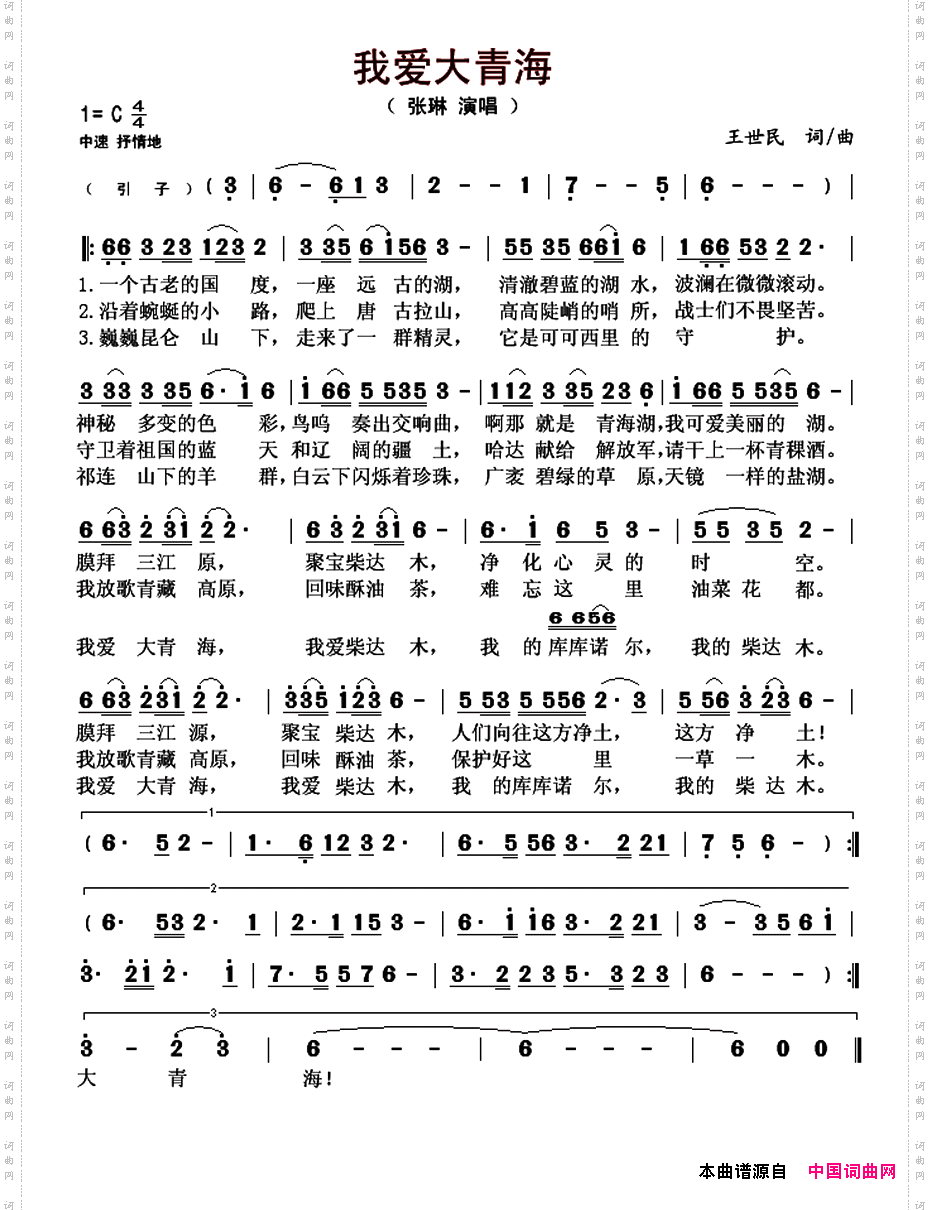 我爱大青海