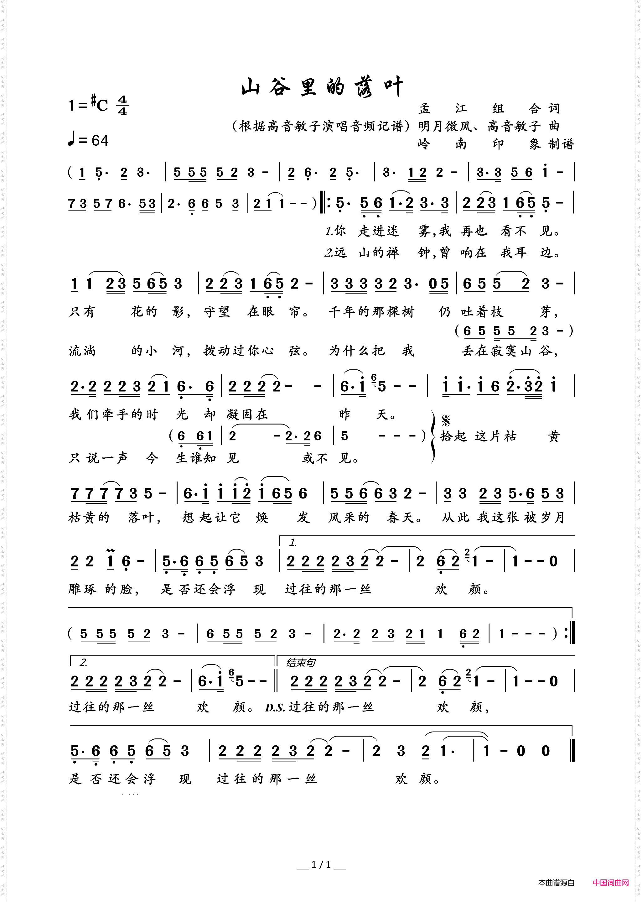 山谷里的落叶