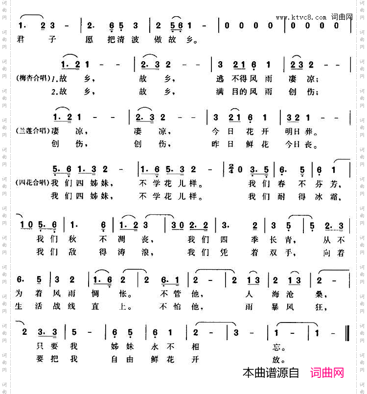 四姊妹歌_故事影片《四姊妹》主题歌