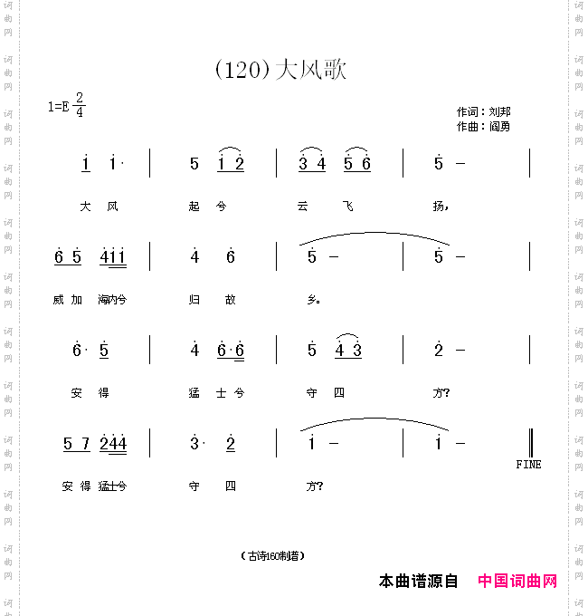 大风歌大风起兮云飞杨