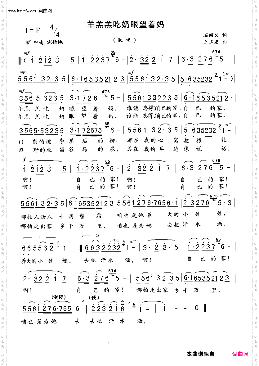 羊羔羔吃奶眼望着妈