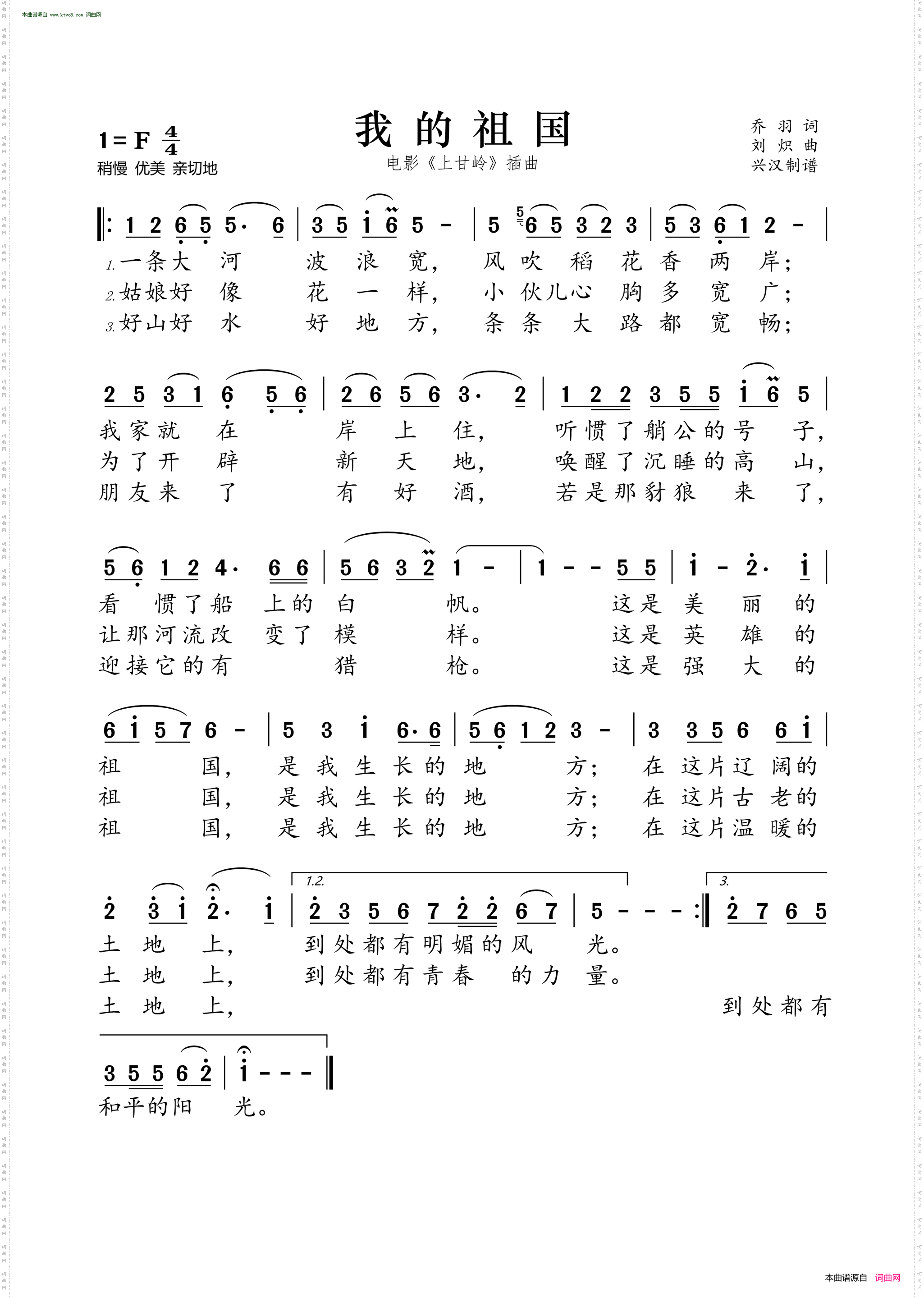我的祖国_ 电影《上甘岭》插曲 