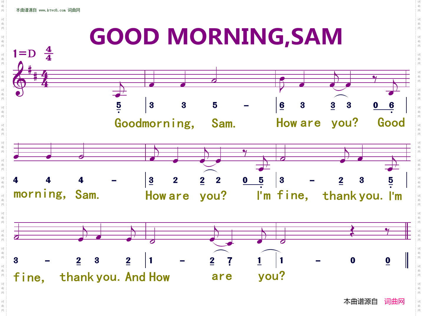 good morning，sam