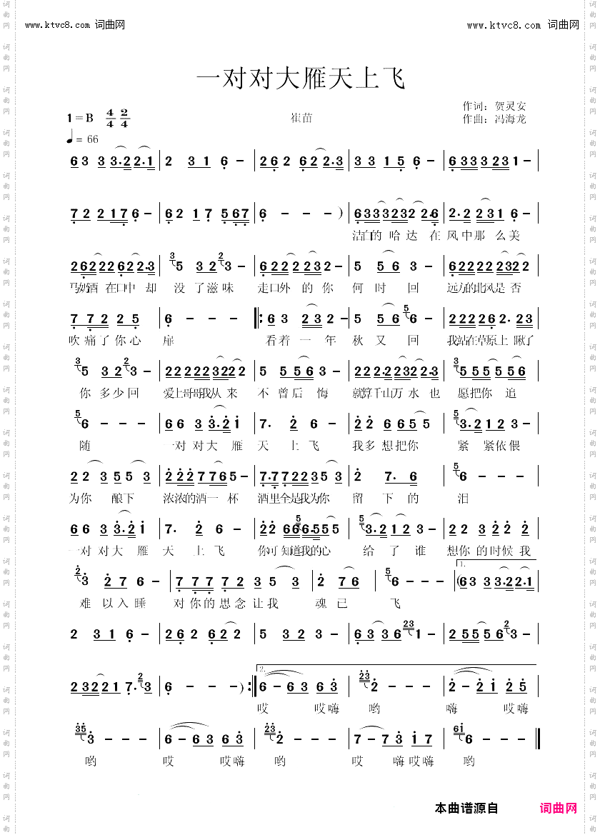 一对对大雁天上飞