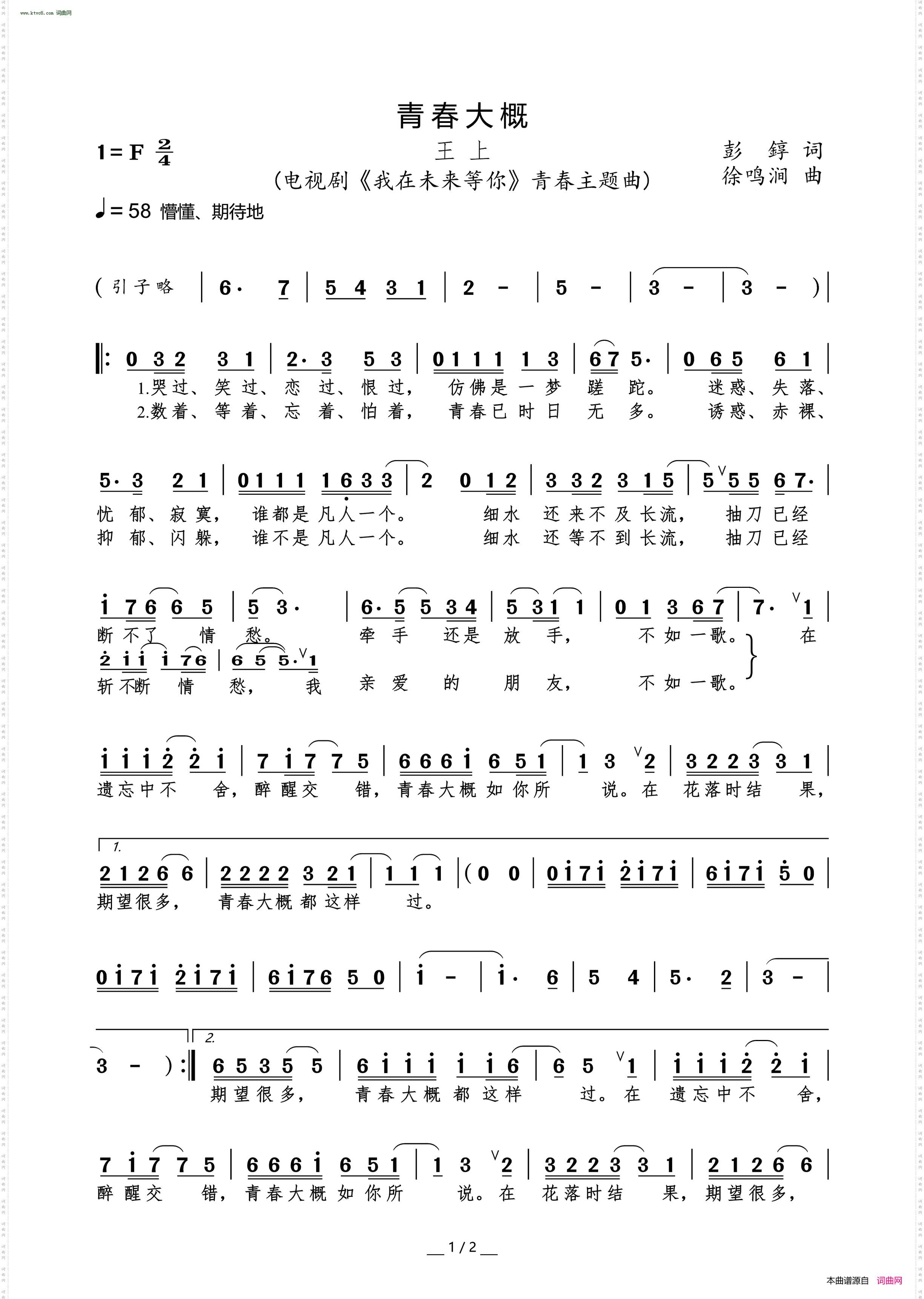 青春大概_ 电视剧《我在未来等你》青春主题曲